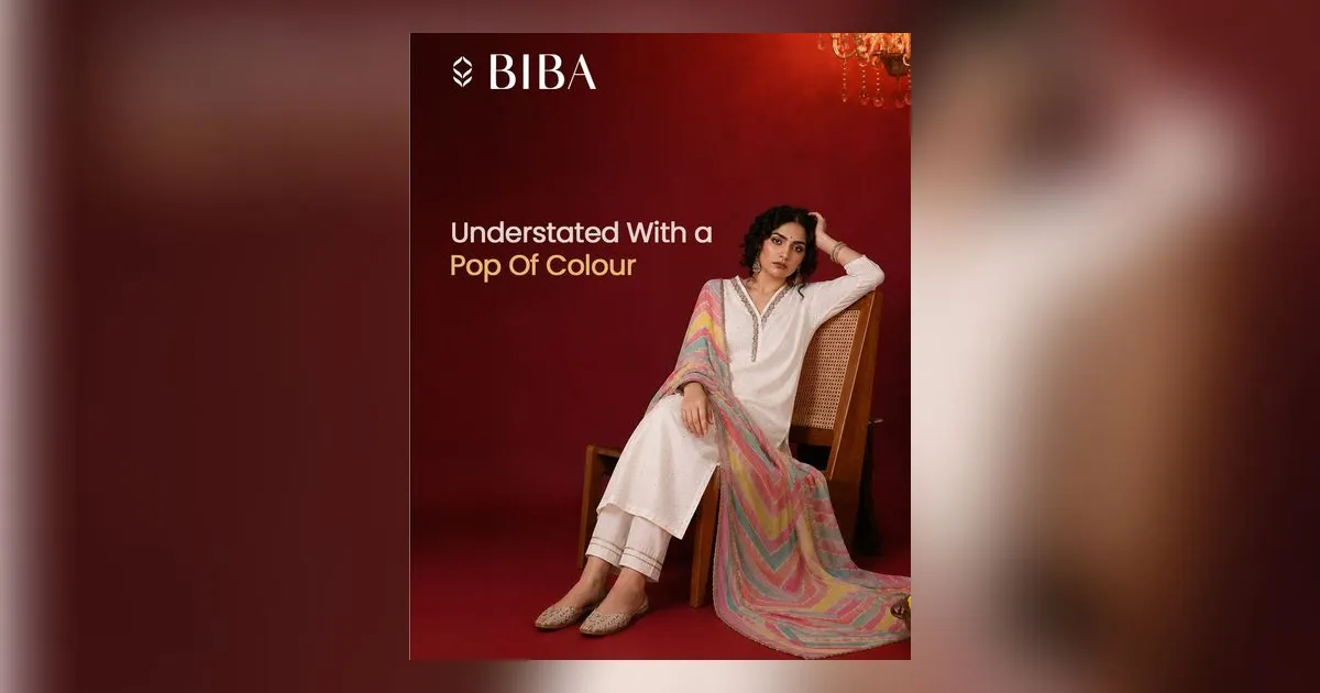 Woman in a Biba kurta set — Biba ethnic wear buying guide